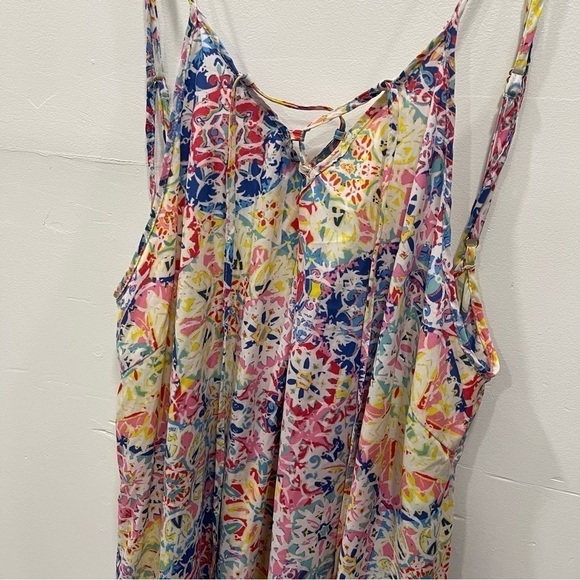 Sunsets Swimwear Printed Riviera Dress Strappy Lace-Up Ruffle Flounce Hem - Picture 4 of 8